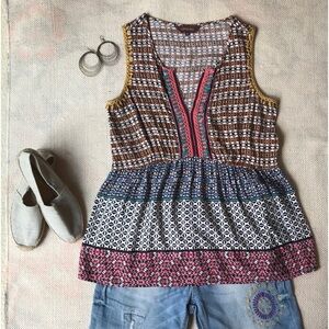 Multi Pattern Woven Top